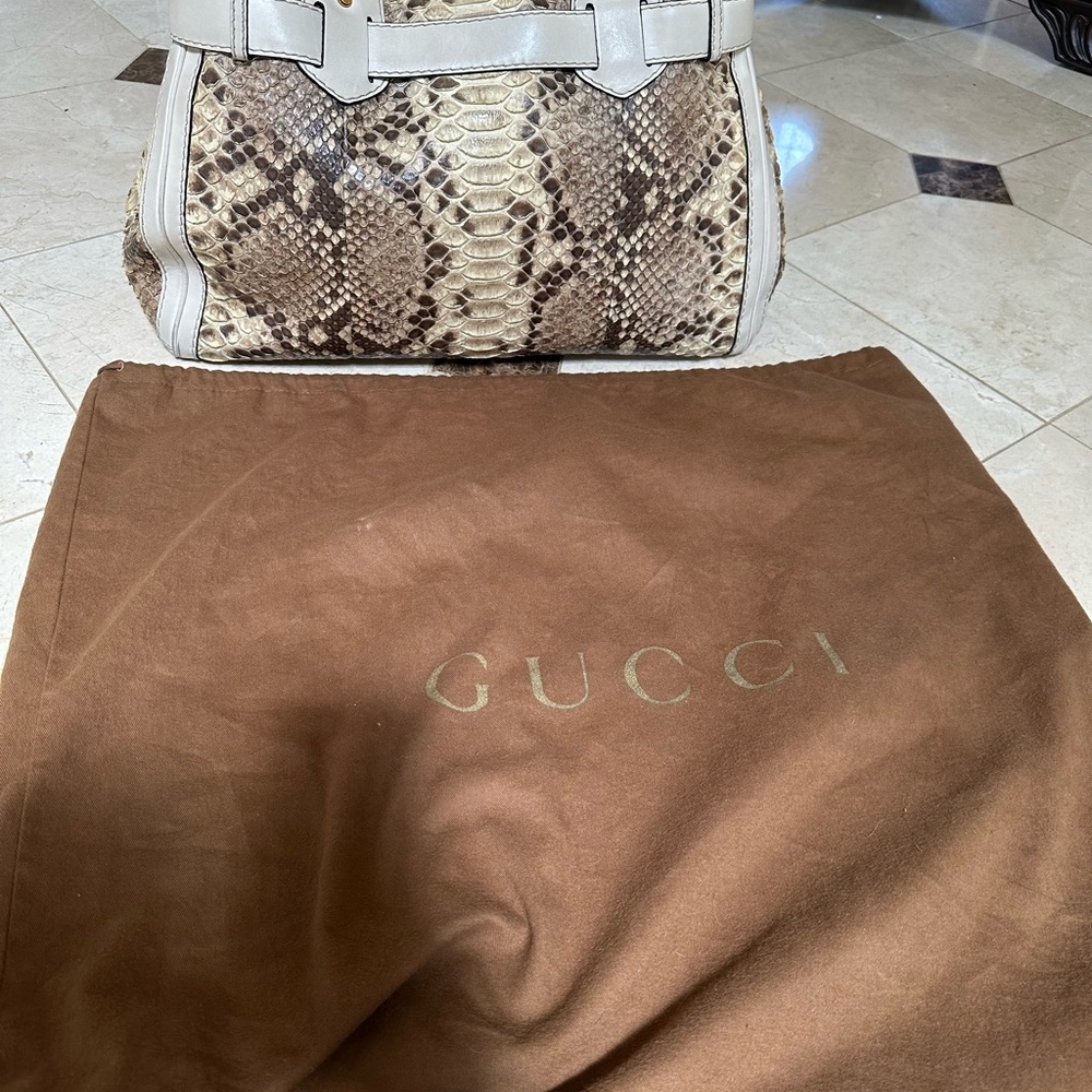 Gucci Python Snake Skin Tote Gg - image 7